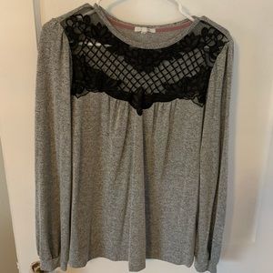 Gray lace top